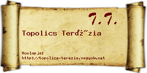 Topolics Terézia névjegykártya